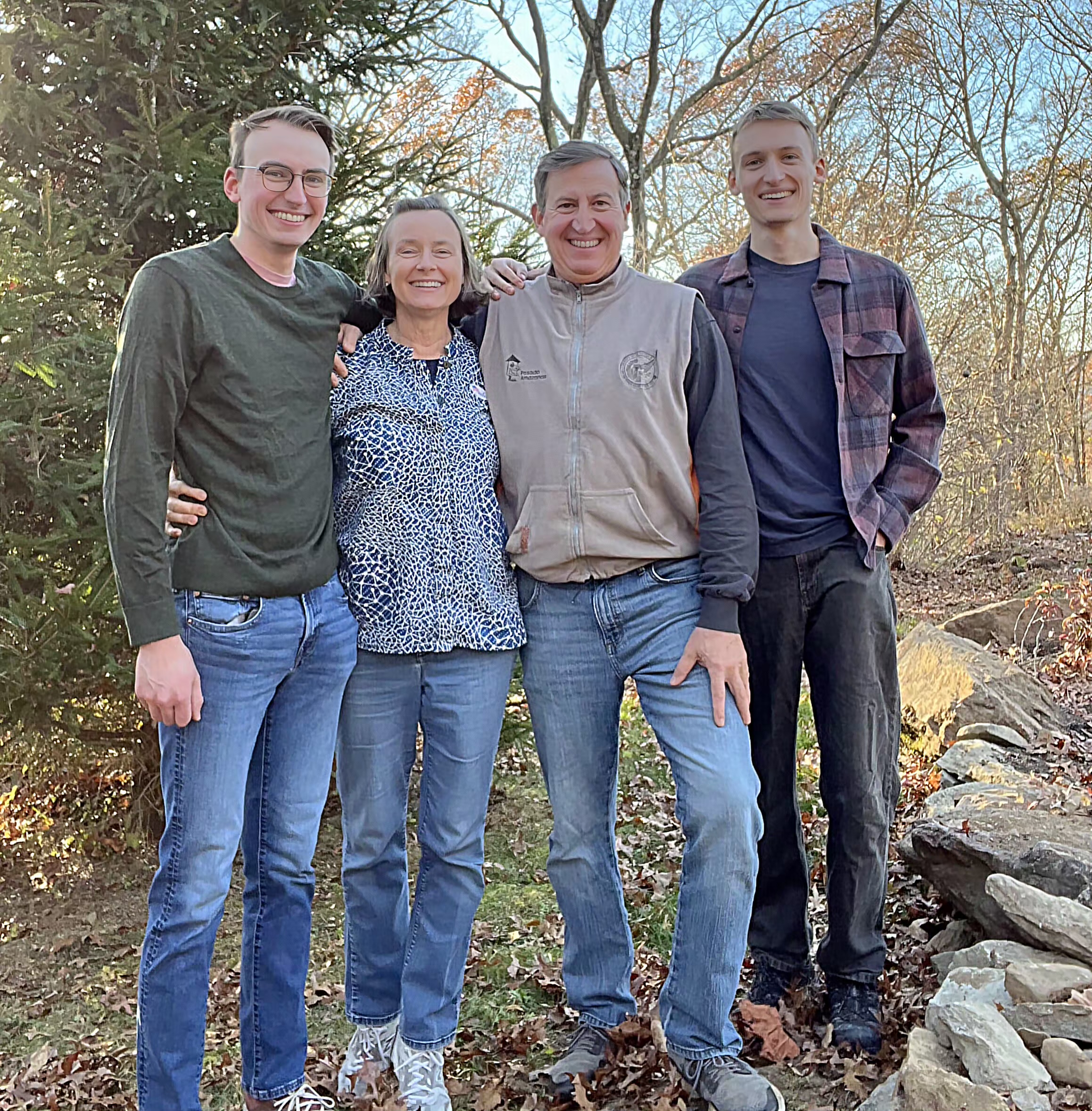 August with his family
